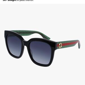 Gucci Black & Green Gradient Square Ladies Sunglasses